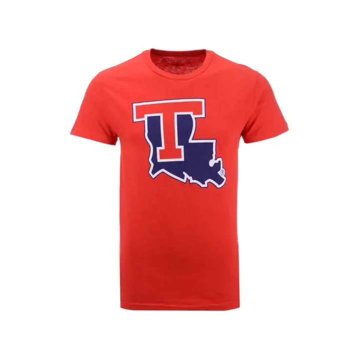 T-shirt rouge à grand logo NCAA pour femme Louisiana Tech Bulldogs