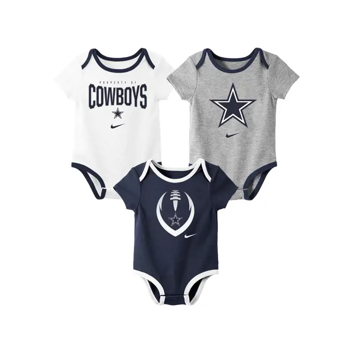 Dallas Cowboys NFL Lot de 3 bodys pour bébé bleu marine