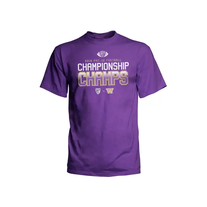 T-shirt de champion de conférence Washington NCAA dans le vestiaire 18 Pac-