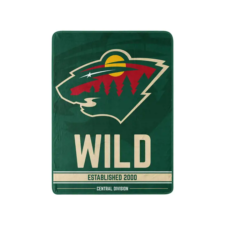Minnesota Wild Micro Raschel 46x60 "Break Away" Ass.