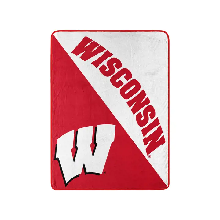 "Couverture Micro Raschel Wisconsin Badgers 46x60 \"Demi-teinte\" Ast"