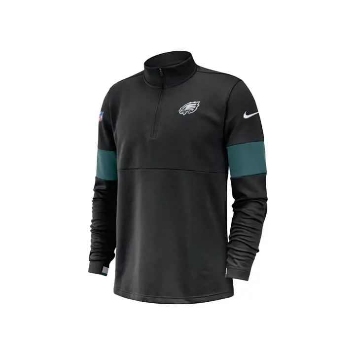 Haut mi-zippé Philadelphia Eagles NFL Sideline Therma 19 noir/