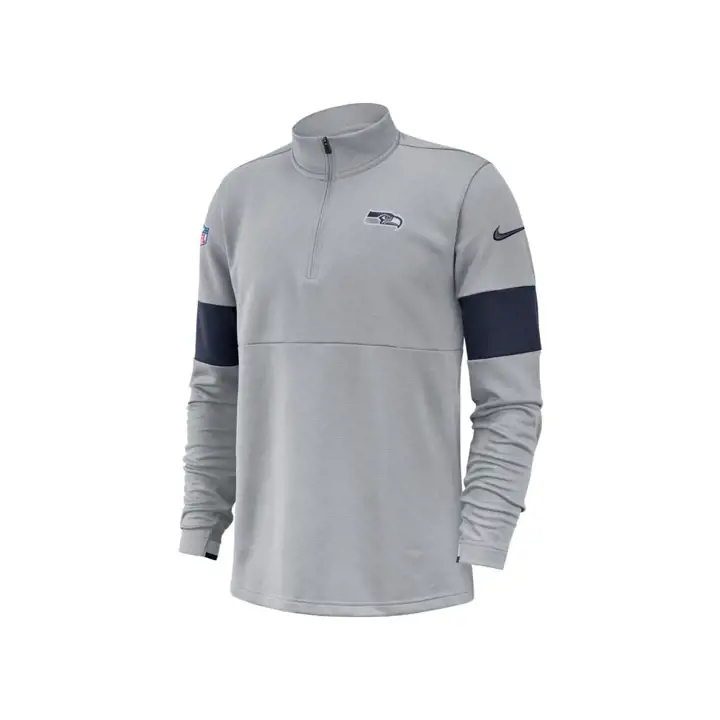 Haut Seattle Seahawks NFL Sideline Therma Demi-Zip 19 gry/Nav