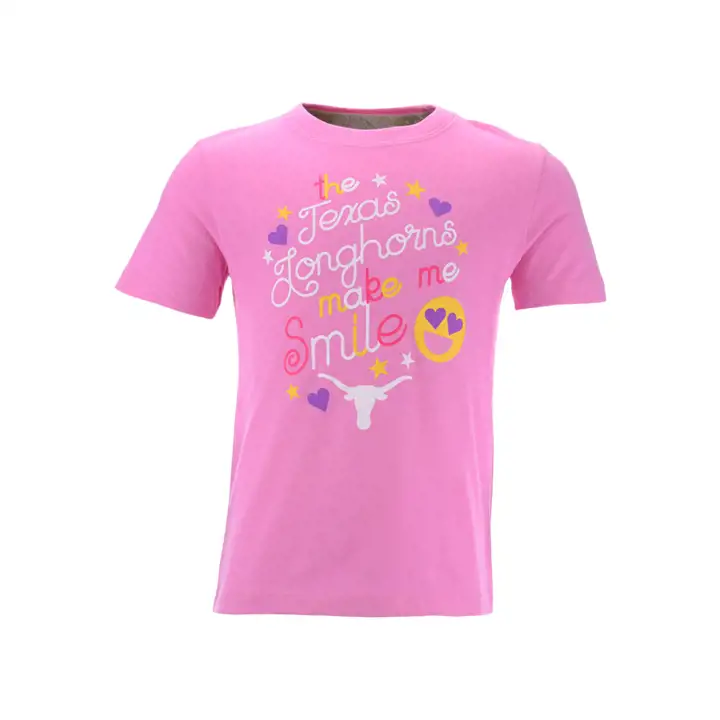 T-shirt Rose Texas Longhorns NCAA Bébé Motif Emoji