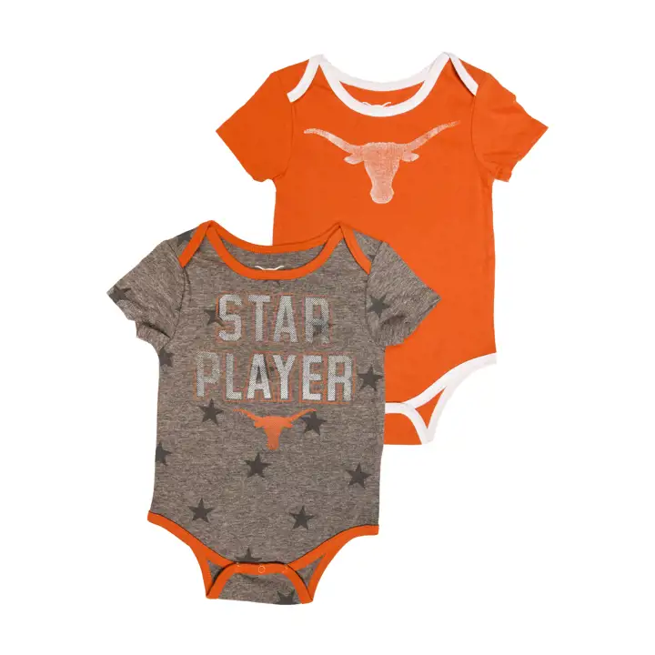 Texas Longhorns NCAA Ensemble nouveau-né Mayfield 2 pièces tex org/gris