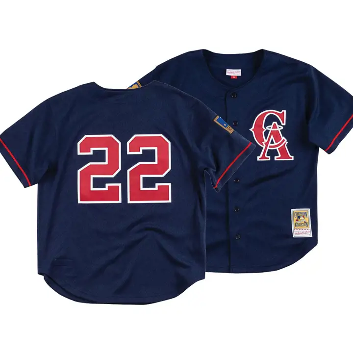 Maillot en maille M&N Auth BP Bo Jackson des Angels de Californie MLB - marine