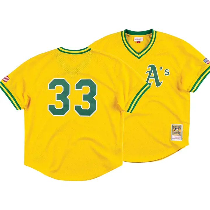 Maillot en mesh Jose Canseco Authentic BP M&N des Athletics de la MLB gl