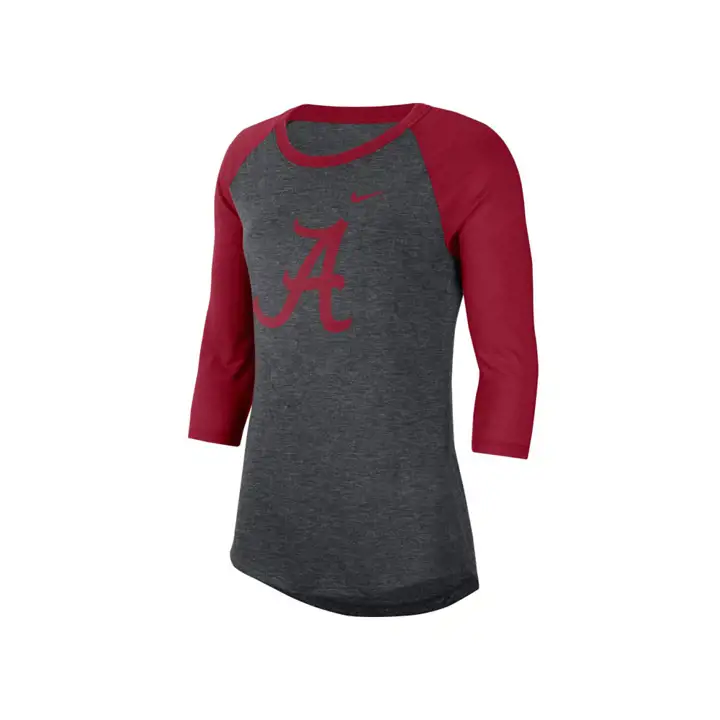 T-shirt Raglan Alabama Crimson Tide avec logo NCAA pour femme 19 Cha