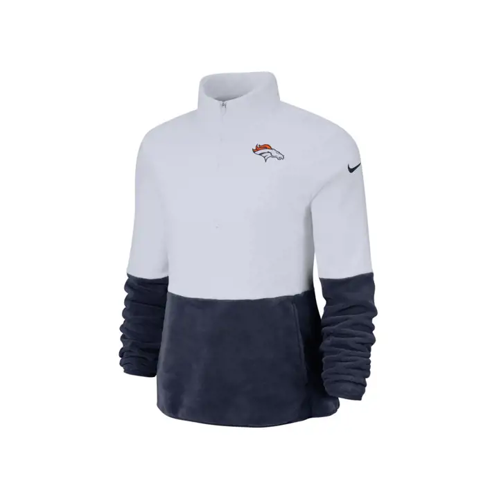 Polaire Therma Femme Denver Broncos NFL demi-zip 19 blanc/marine