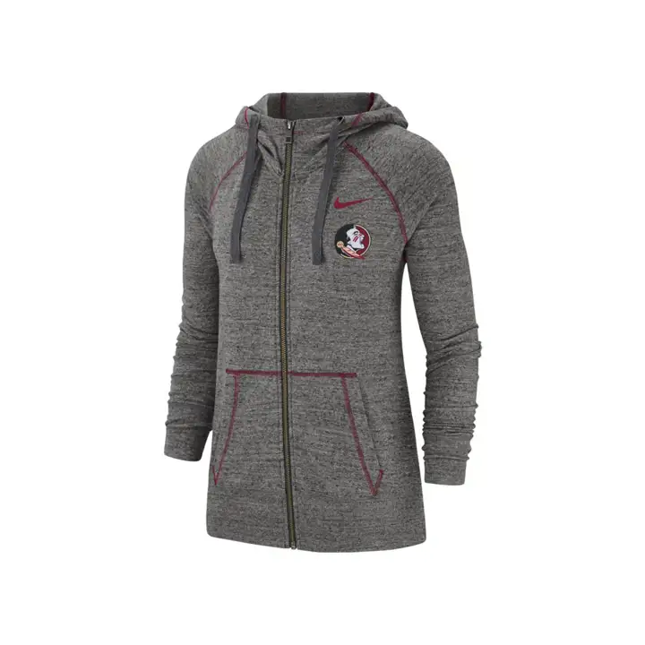Florida State Seminoles NCAA Gym Vintage Full Zip 19 Charcoa