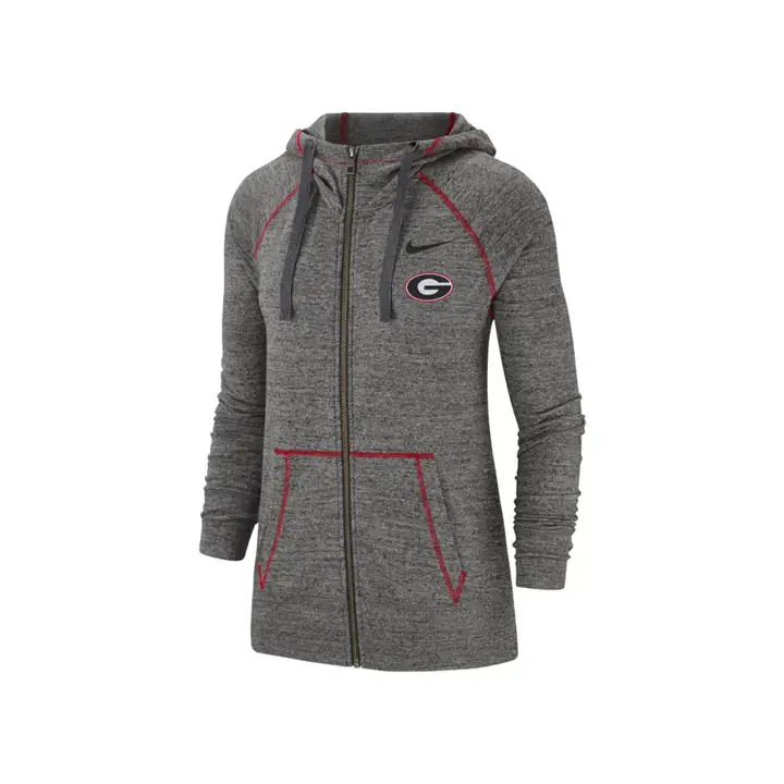 Georgia Bulldogs NCAA Gym Vintage Full Zip 19 Charcoal