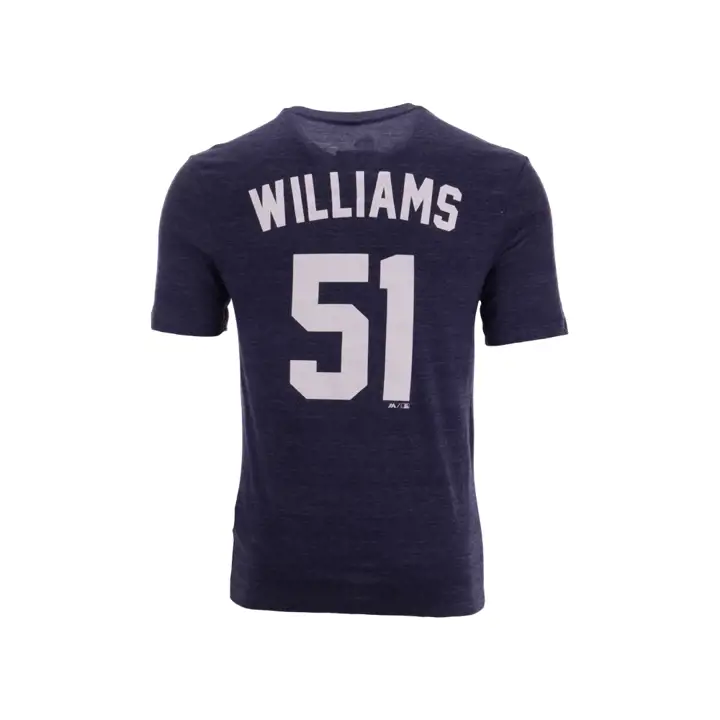 T-shirt joueur Coop classique MLB des Yankees Bernie Williams BLEU MARINE