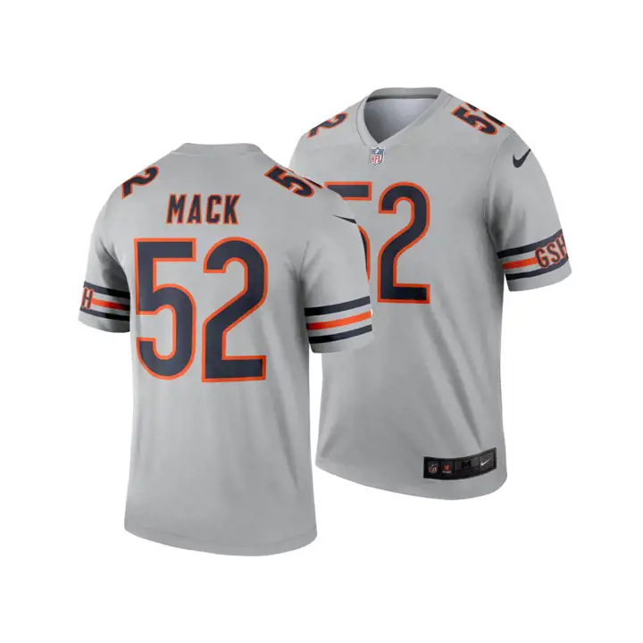 Maillot NFL Chicago Bears à légende de couleur inversée argent/marine Kha