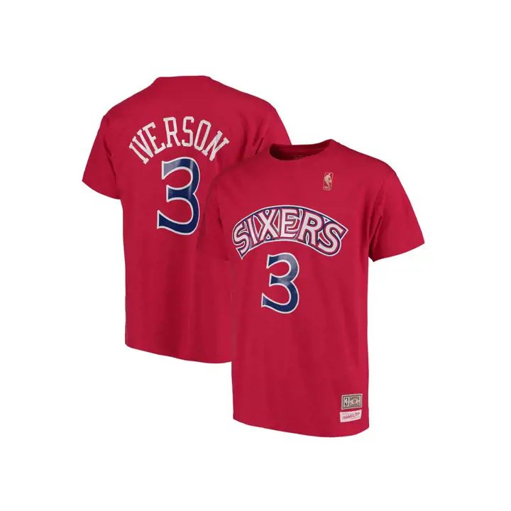 T-shirt de joueur NBA Hardwood Classic 76ers Allen Iverson pour jeune