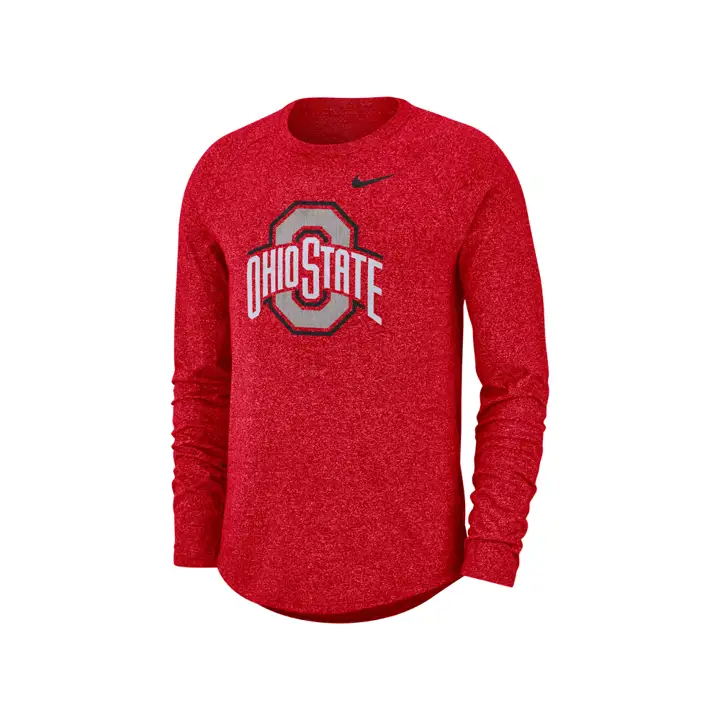 T-shirt à manches longues Ohio State NCAA Marled Raglan 19 rouge