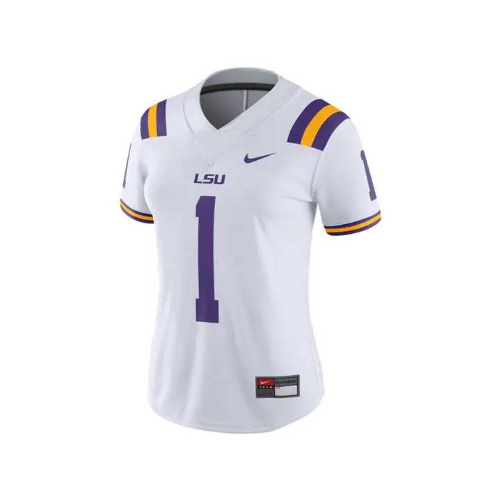 Maillot de football américain LSU NCAA pour femme blanc