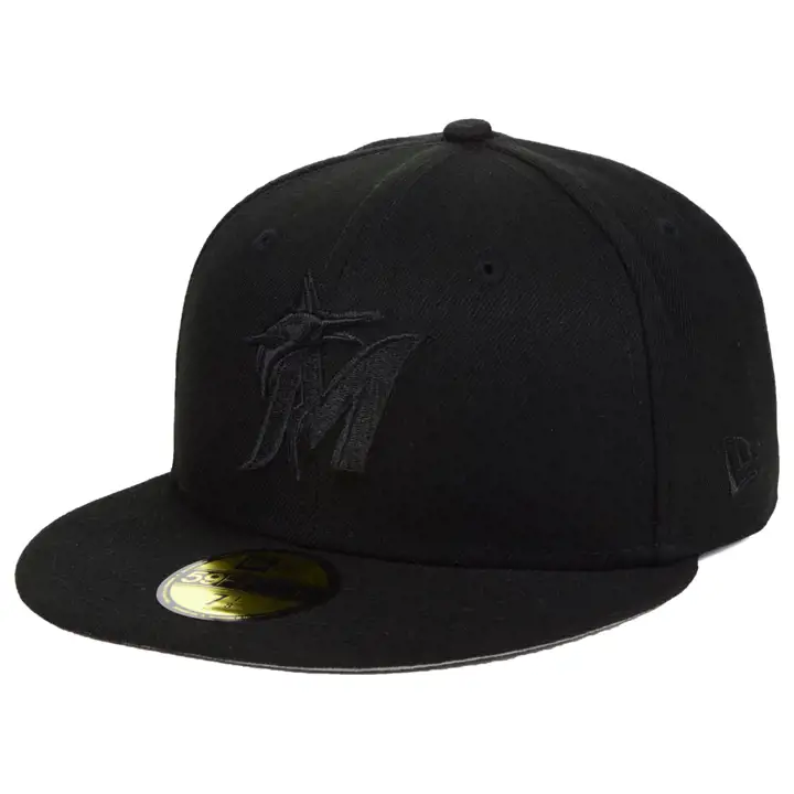 M Marlins MLB Triple Black 59FIFTY Custom  noir/noir