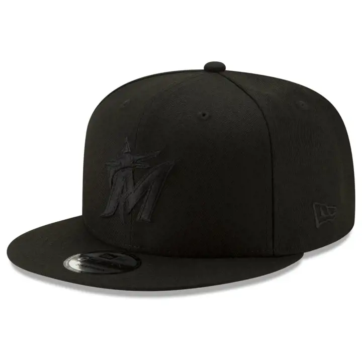 Casquette snapback MLB Triple Black 9FIFTY M Marlins N/B/N