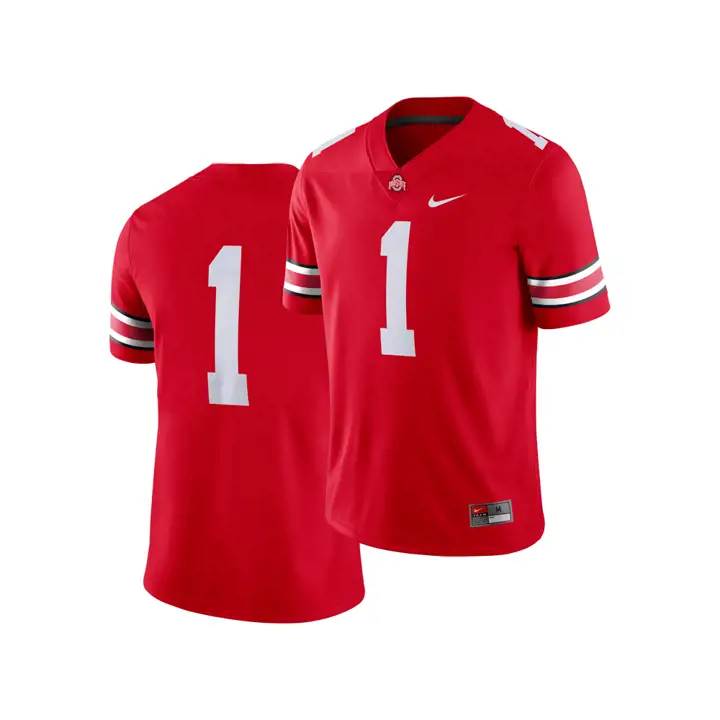 Maillot de match de football américain NCAA Ohio State ROUGE