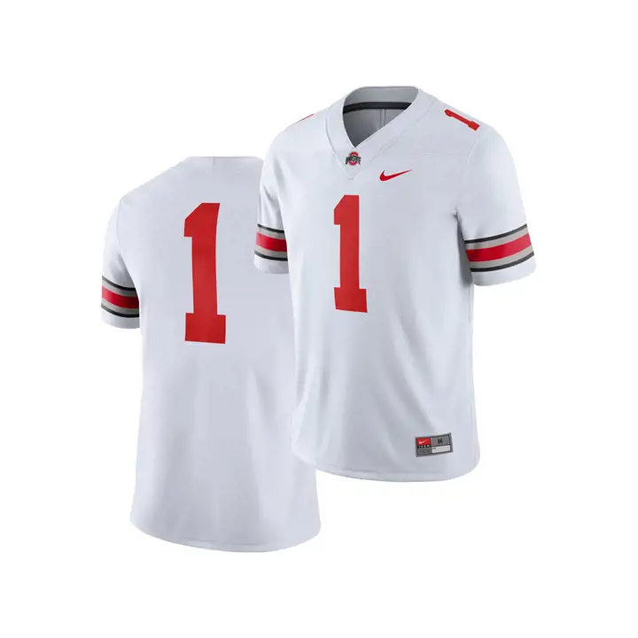 Maillot de match réplique de football américain NCAA Ohio State Buckeyes Blanc