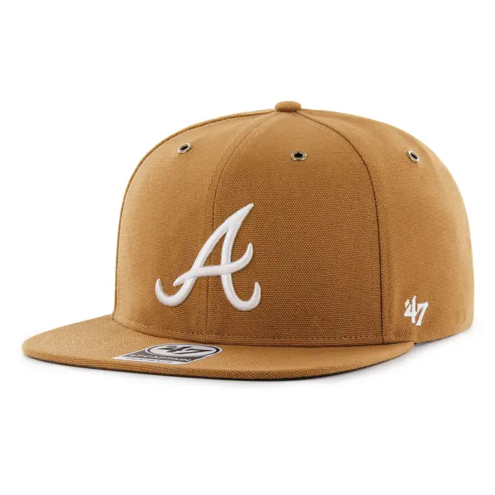 Casquette ajustable MLB Carhartt X '47 Captain des Atlanta Braves, marron