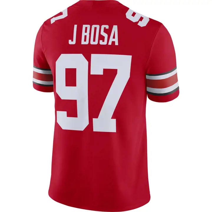 Maillot de match Ohio State NCAA Joueur 19 Joey Bosa rouge