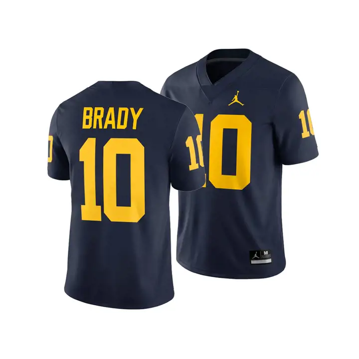 Maillot de match joueur NCAA Michigan Wolverines 19 Tom Brady