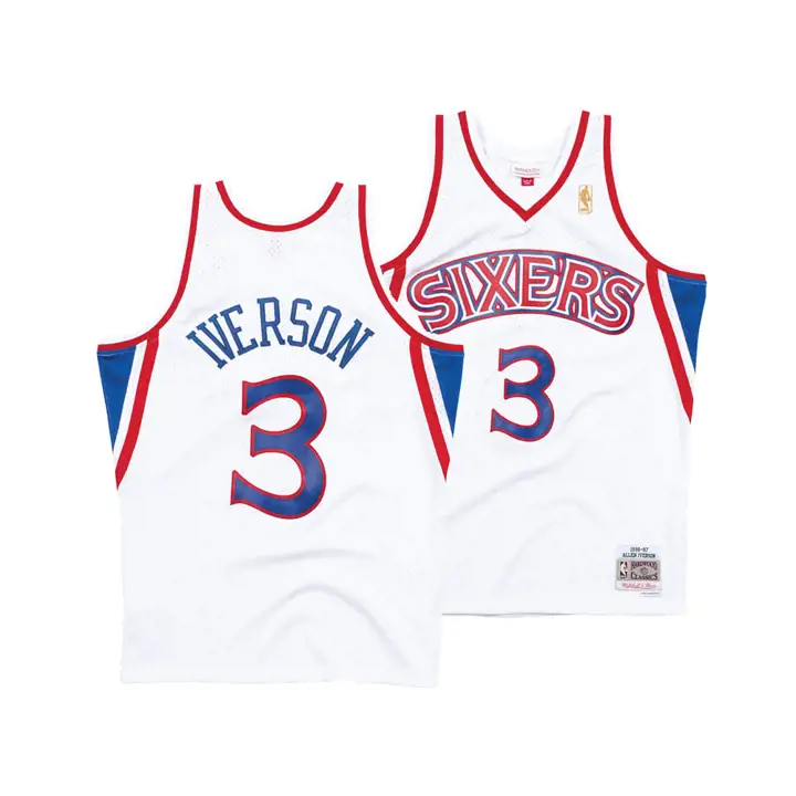 SIXERS NBA M&N Maillot Swingman Allen Iverson blc/bleu/rouge