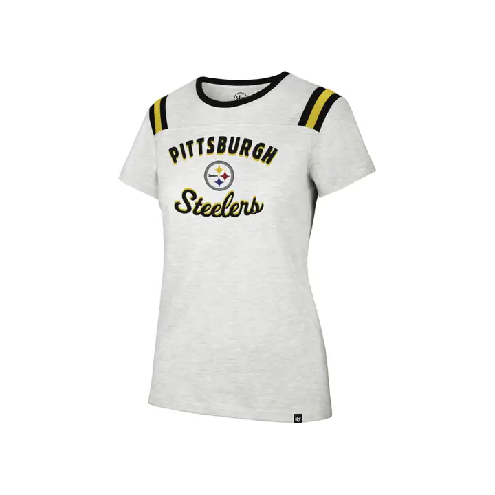 T-shirt Pittsburgh Steelers NFL Huddle Up pour femme 19 avoine