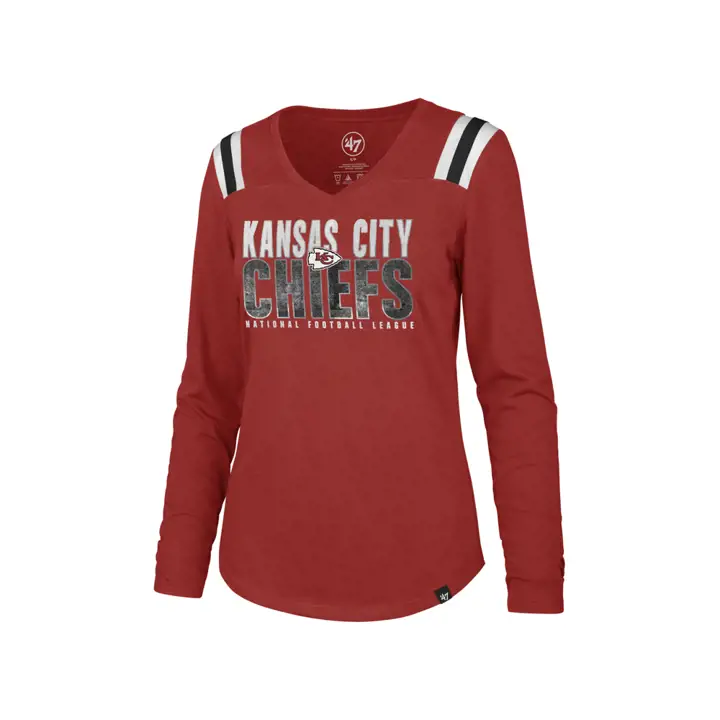 T-shirt manches longues Flash NFL pour femme Kansas City Chiefs 19 rouge