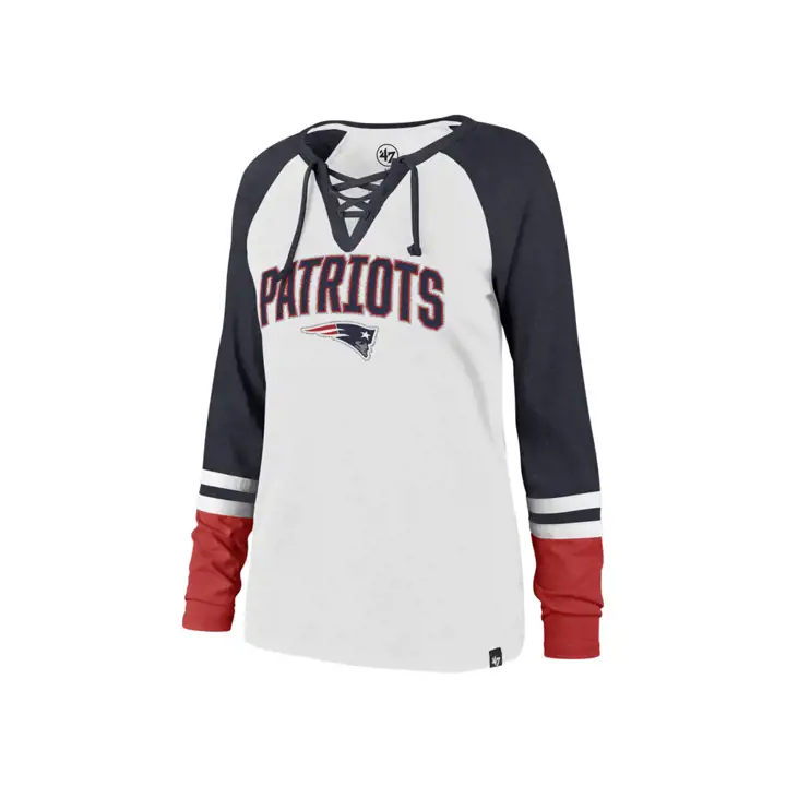 New England Patriots NFL Tee-shirt L/S à lacets Femme 19 blanc
