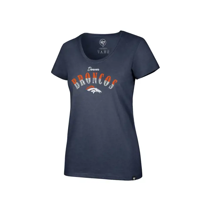 T-shirt de club Sparkle Dip NFL Denver Broncos pour femme, taille 18, bleu marine