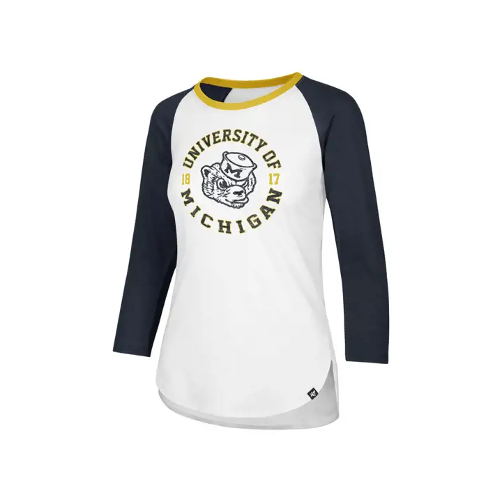 Michigan Wolverines NCAA Femme Script Splitter Raglan 19 f