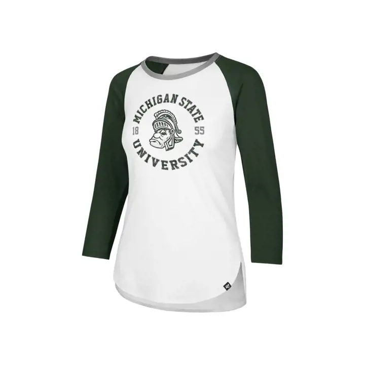 Michigan State Spartans NCAA Femme Script Splitter Raglan