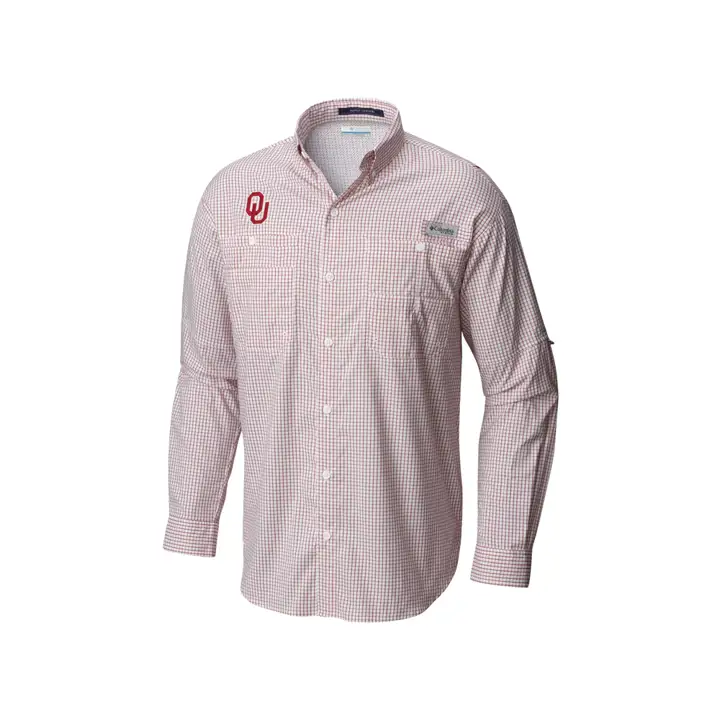 Oklahoma Sooners NCAA Super Tamiami LS Shirt rouge cramoisi/blanc