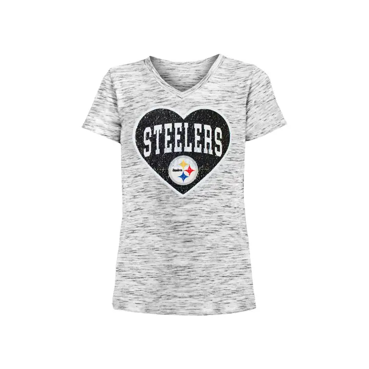 T-shirt à sequins réversibles Pittsburgh Steelers NFL pour jeunes filles