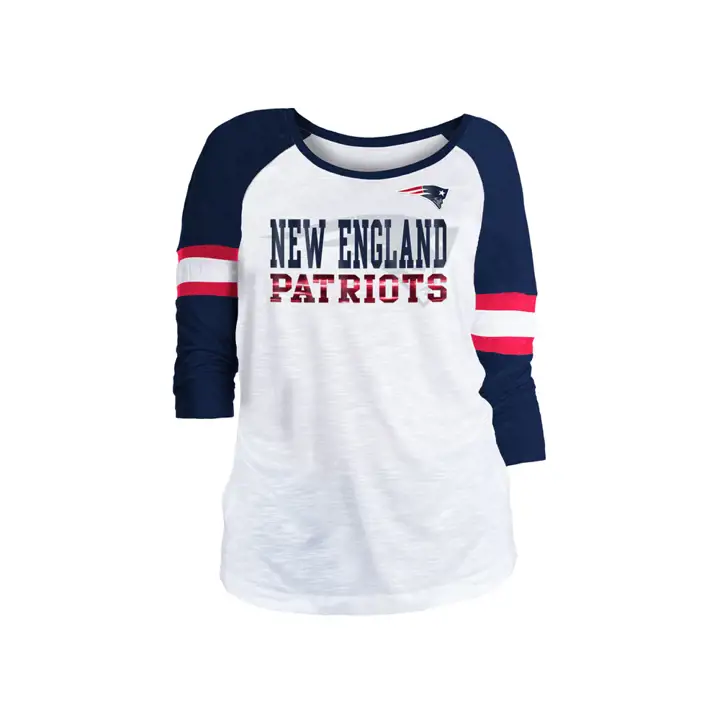 NFL Patriots de la Nouvelle-Angleterre, t-shirt femme 3/4 manches raglan slub 19 w