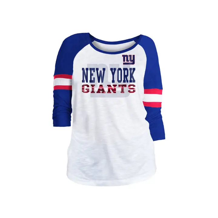New York Giants NFL Femme Manches 3/4 Slub Raglan 19 bnc/rb