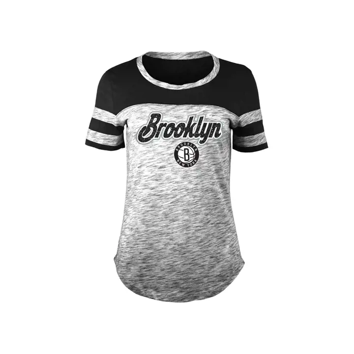 T-shirt femme NBA Brooklyn Nets chiné 19 noir