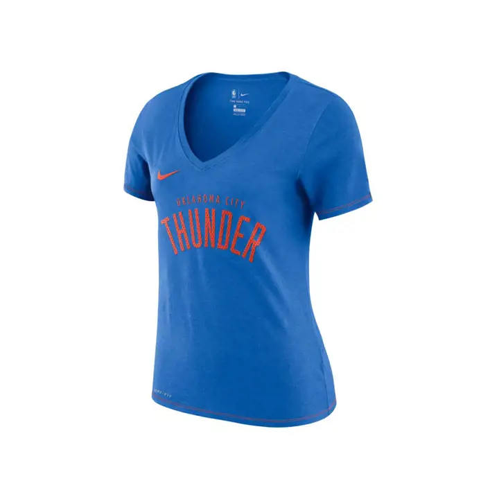 T-shirt Femme NBA Oklahoma City Thunder Col V Dri-Fit 19 Bleu