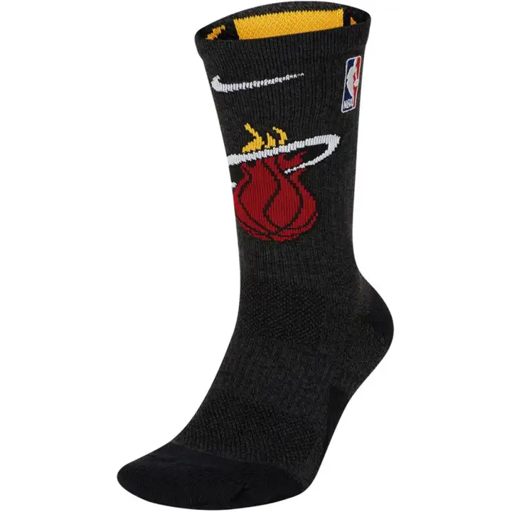 Chaussettes d'équipe élite pour homme Miami Heat NBA NK noir/rouge/blanc