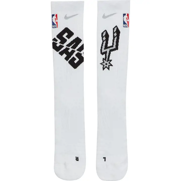 Chaussettes d'équipe Élite NBA San Antonio Spurs NK Homme b/n/