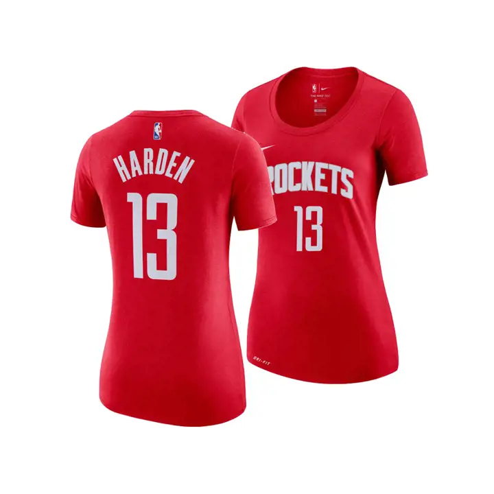 T-shirt James Harden ROUGE pour femme des Houston Rockets (NBA)