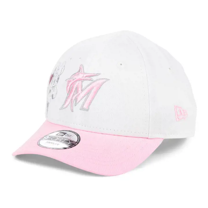 Miami Marlins MLB Minnie Cœur 9FORTY Rose/Blanc
