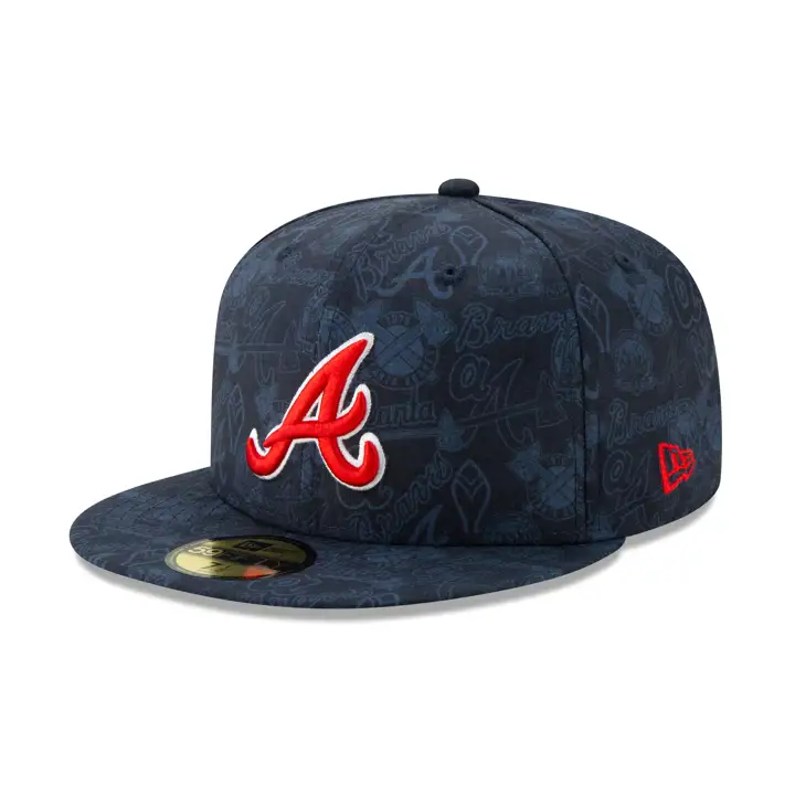 Casquette ajustée 59FIFTY MLB Atlanta Braves gravée bleu marine