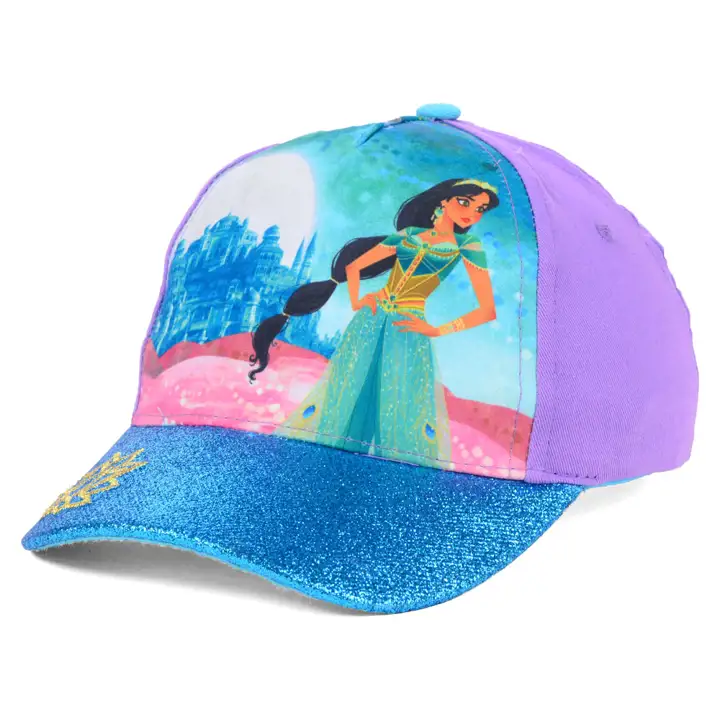 Visière Aladdin Jasmine par sublimation avec paillettes, sarcelle