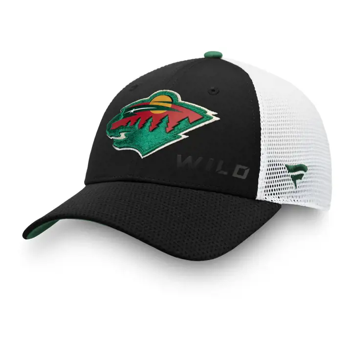 CASQUETTE TRUCKER AUTHENTIQUE NHL PRO RINKSIDE MINNESOTA WILD 19 NOIR/BLANC