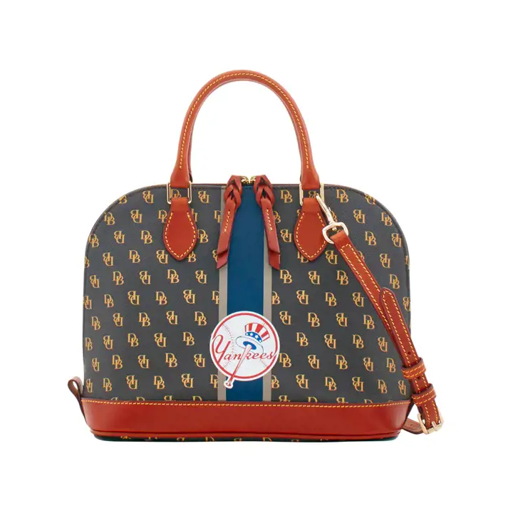 Sac à bandoulière zippé New York Yankees Signature du stade marron/marine