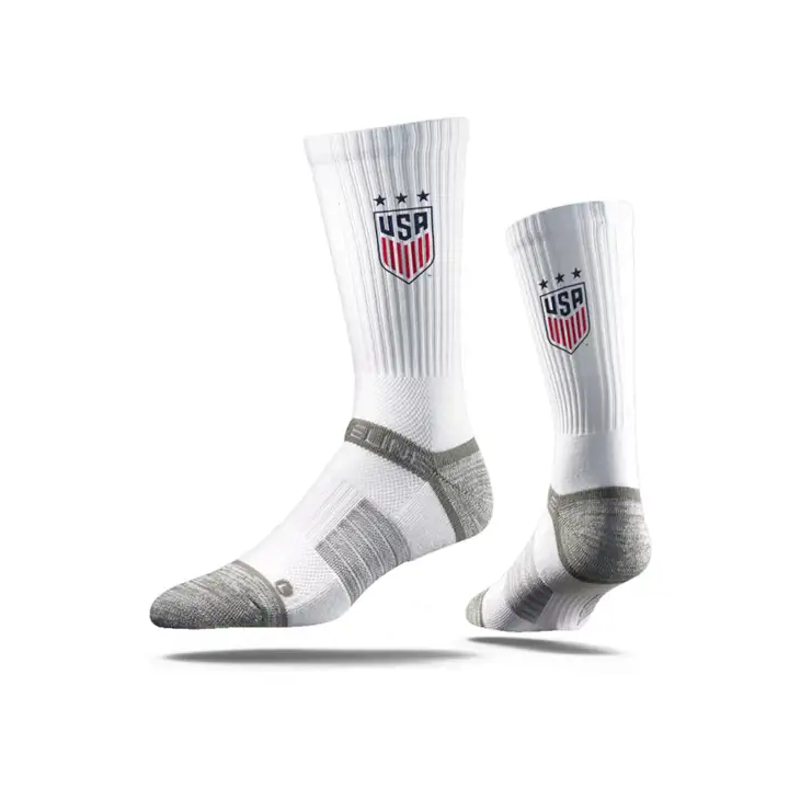 Chaussettes d'équipage de football de la Coupe du monde de soccer des États-Unis blanches