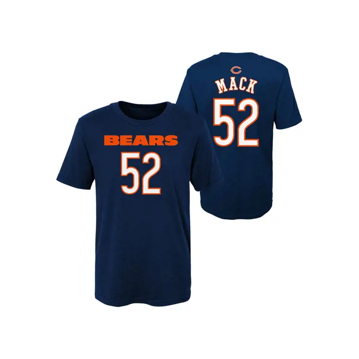 T-shirt de joueur principal NFL enfants Bears Khalil Mack marine